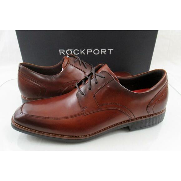 Men\'s Rockport Slayter Apron Toe Oxford Lace Up Shoes Comfort Dark Tan Size 11 main image 5